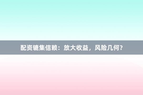 配资辘集信赖：放大收益，风险几何？