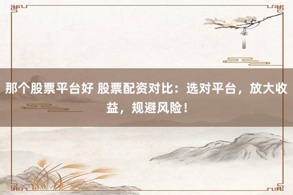那个股票平台好 股票配资对比：选对平台，放大收益，规避风险！