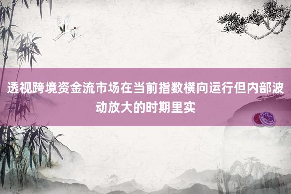 透视跨境资金流市场在当前指数横向运行但内部波动放大的时期里实