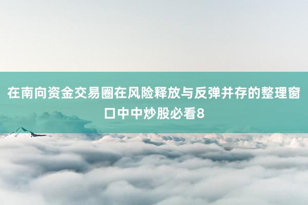 在南向资金交易圈在风险释放与反弹并存的整理窗口中中炒股必看8