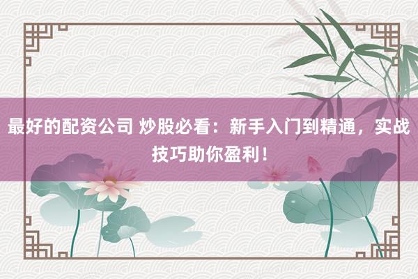 最好的配资公司 炒股必看:新手入门到精通,实战技巧助你盈利!