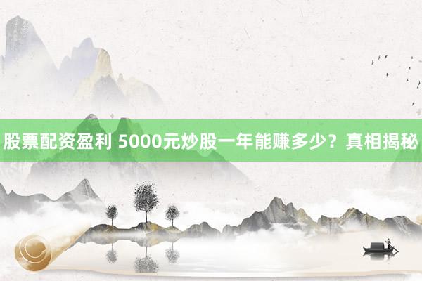 股票配资盈利 5000元炒股一年能赚多少？真相揭秘